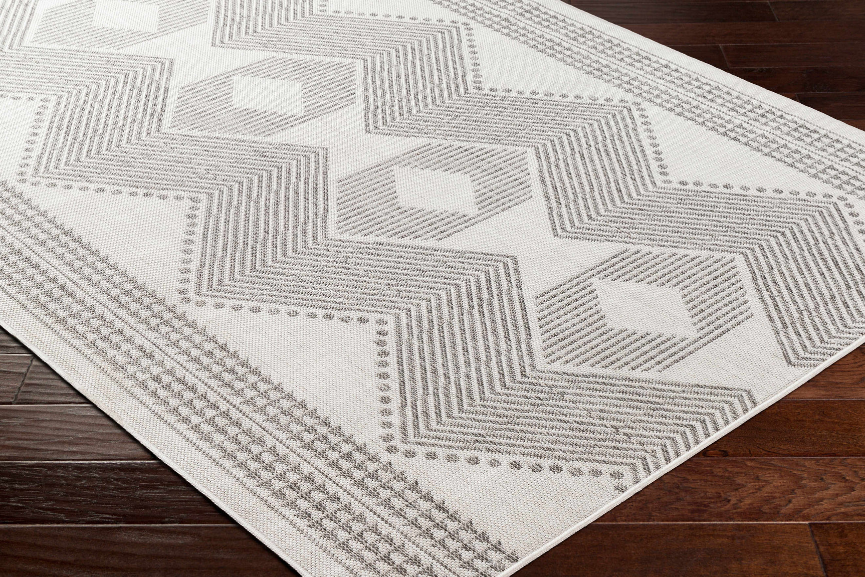 Evana Gray Outdoor Area Rug - Clearance - Ornate Home