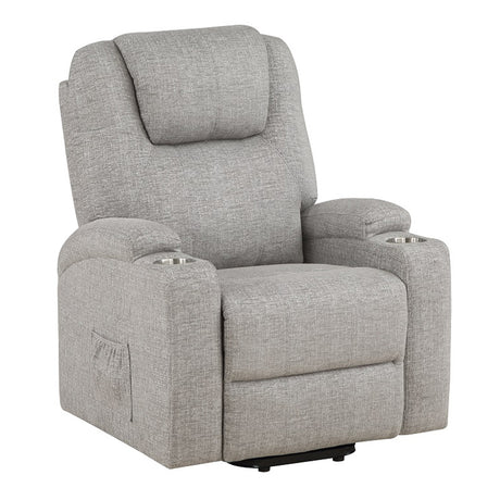 Evander Gray Power Lift Recliner - Ornate Home