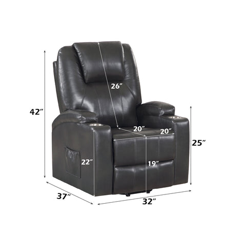 Evander Gunmetal Power Lift Recliner - Ornate Home