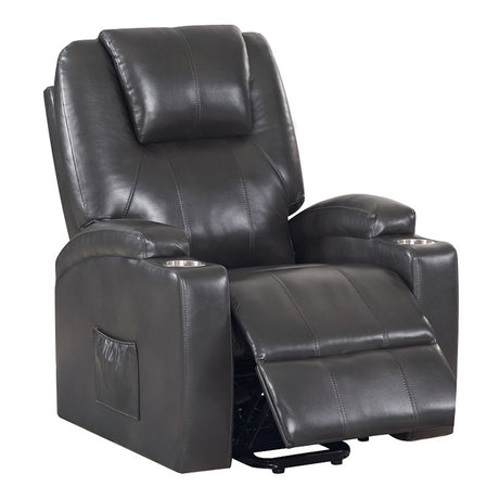Evander Gunmetal Power Lift Recliner - Ornate Home