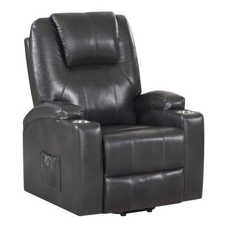 Evander Gunmetal Power Lift Recliner - Ornate Home