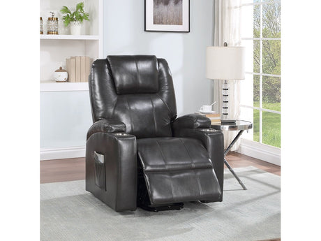 Evander Gunmetal Power Lift Recliner - Ornate Home