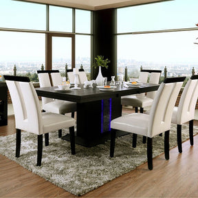 Evangeline Black/Beige 7 Pc Dining Table Set - Ornate Home