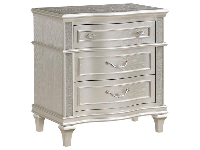 Evangeline Silver Oak 3-drawer Nightstand - Ornate Home