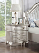 Evangeline Silver Oak 3-drawer Nightstand - Ornate Home