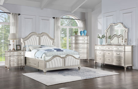 Evangeline Silver Oak  5-piece Queen Bedroom Set with Storage Bed - Ornate Home