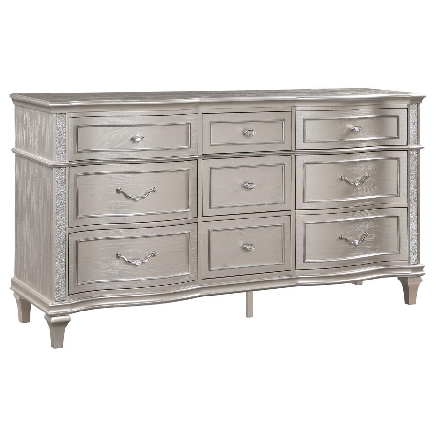 Evangeline Silver Oak 9-drawer Dresser - Ornate Home