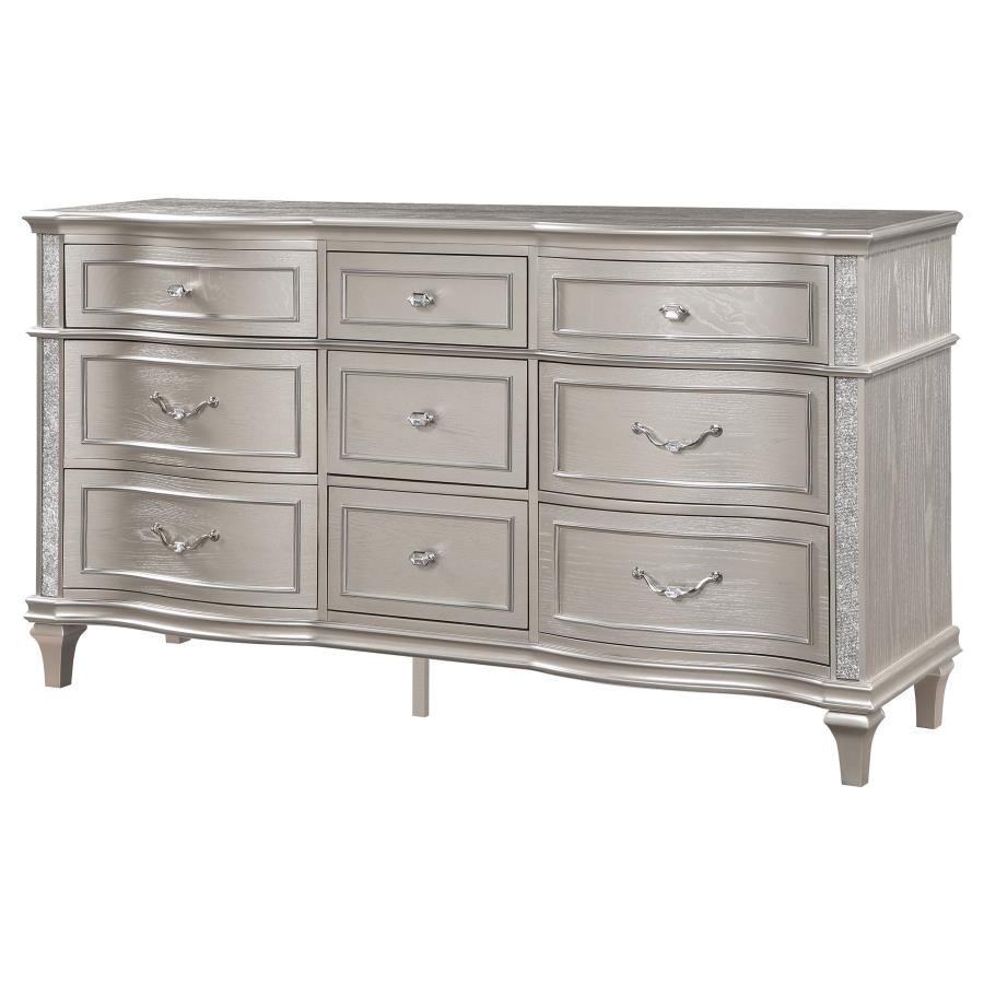 Evangeline Silver Oak 9-drawer Dresser - Ornate Home