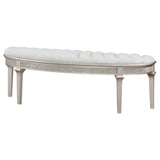 Evangeline Silver Oak Curved Fabric Upholstered Bench - Ornate Home