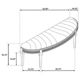 Evangeline Silver Oak Curved Fabric Upholstered Bench - Ornate Home