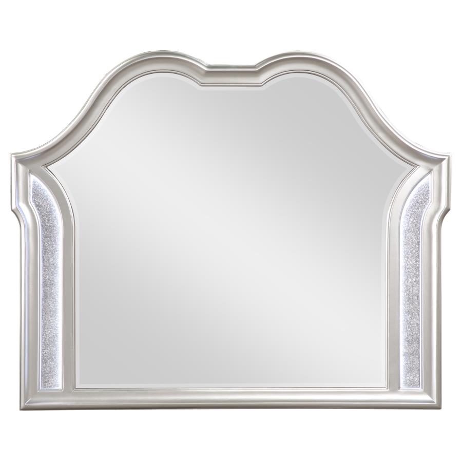 Evangeline Silver Oak Dresser Mirror - Ornate Home