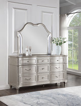 Evangeline Silver Oak Dresser and Mirror - Ornate Home