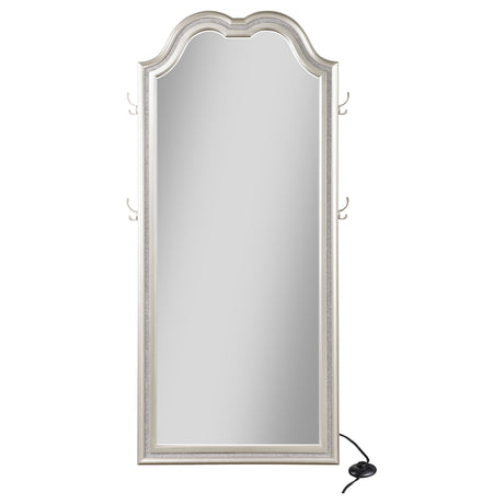 Evangeline Silver Oak Full Length LED Light Floor Mirror - Ornate Home