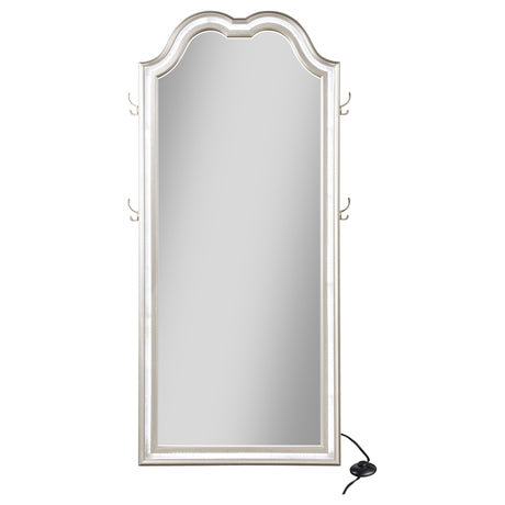 Evangeline Silver Oak Full Length LED Light Floor Mirror - Ornate Home