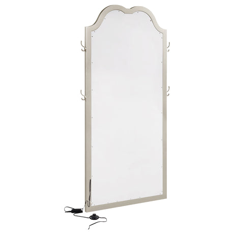 Evangeline Silver Oak Full Length LED Light Floor Mirror - Ornate Home