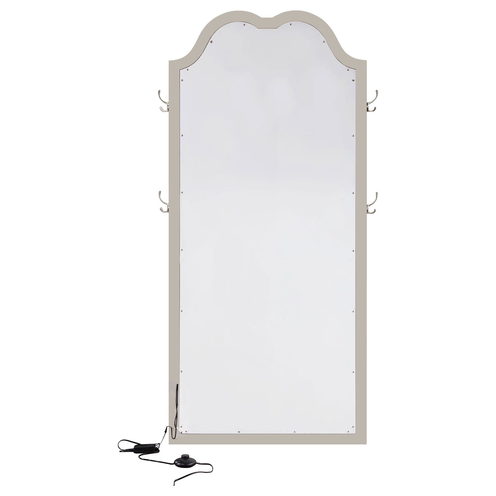Evangeline Silver Oak Full Length LED Light Floor Mirror - Ornate Home