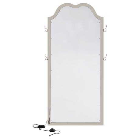 Evangeline Silver Oak Full Length LED Light Floor Mirror - Ornate Home