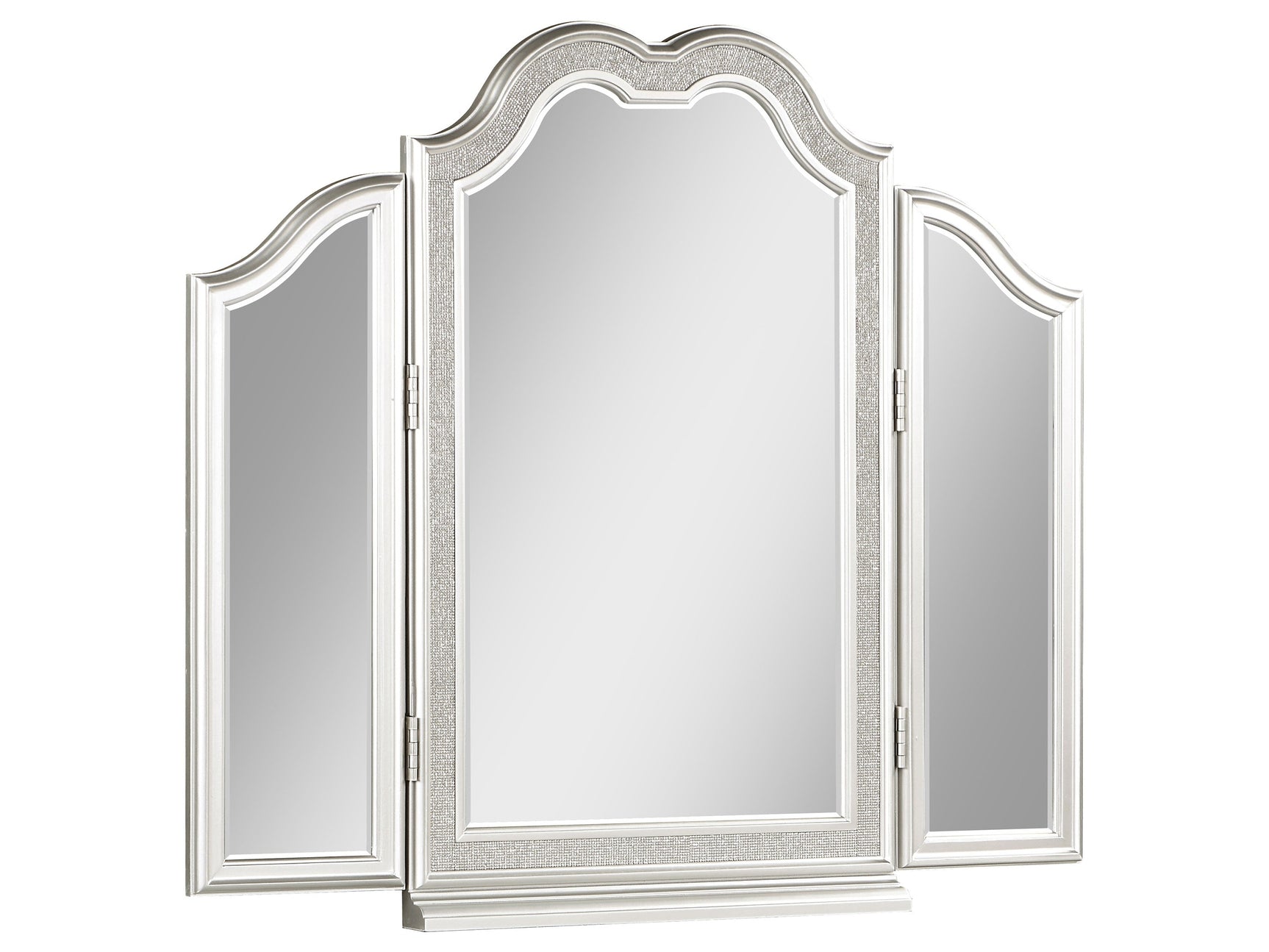 Evangeline Silver Oak Tri-Fold Vanity Mirror - Ornate Home