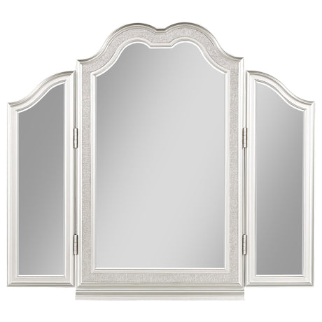 Evangeline Silver Oak Tri-Fold Vanity Mirror - Ornate Home