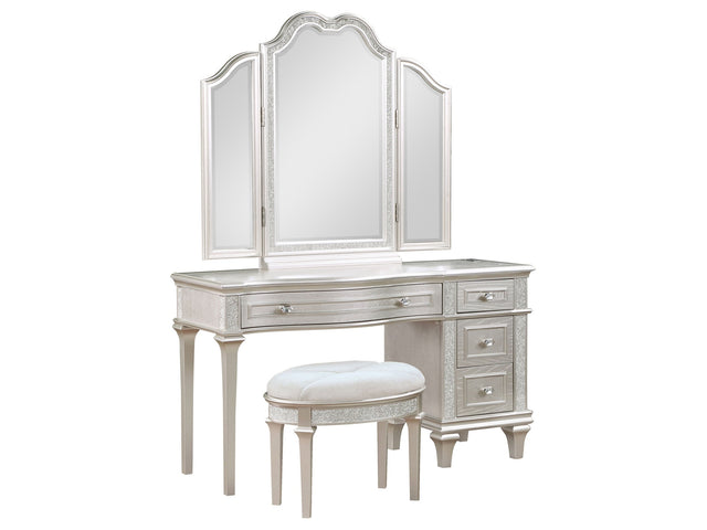 Evangeline Silver Oak Vanity Set - Ornate Home