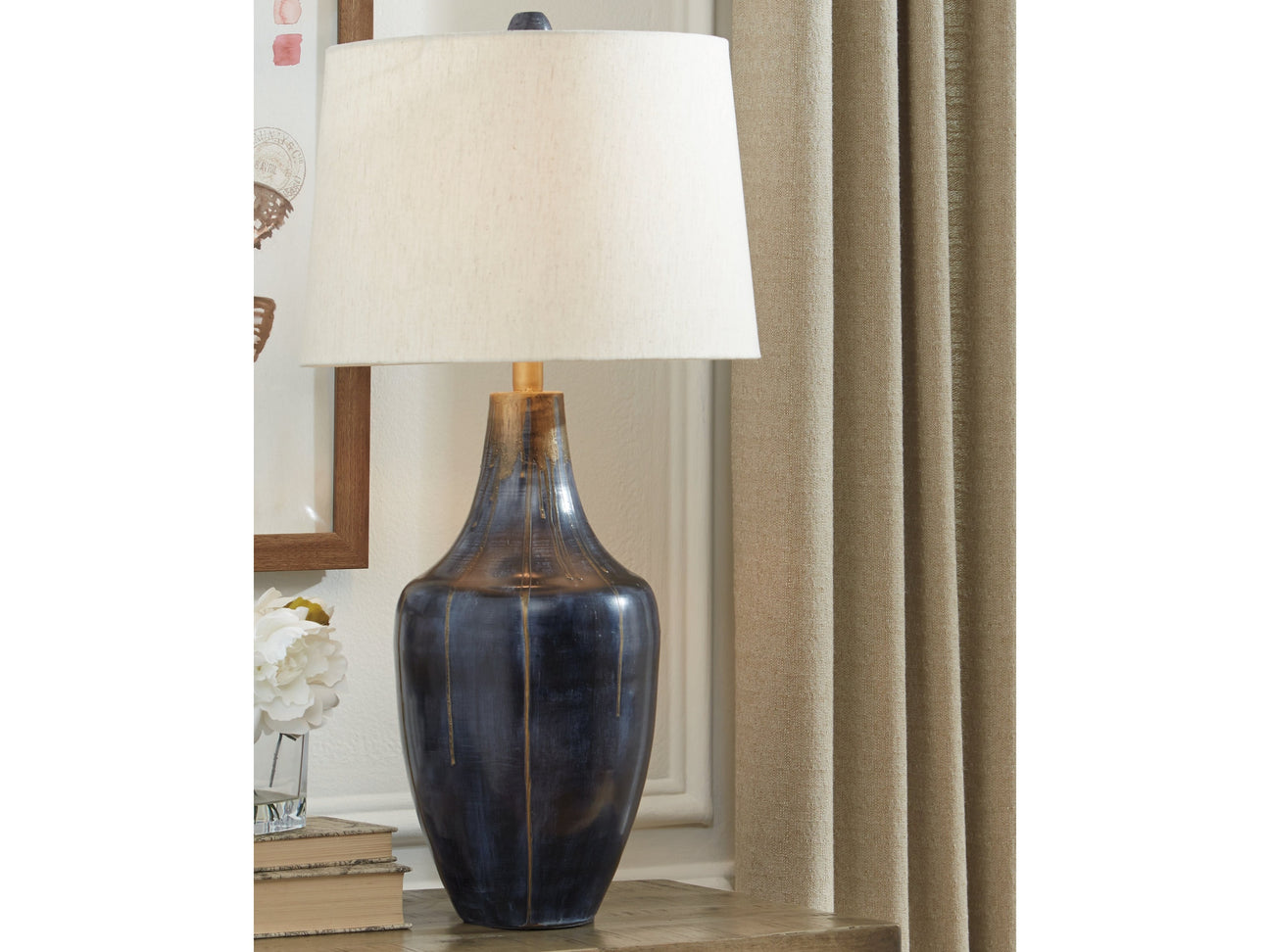 Evania Indigo Table Lamp (Set of 2) - Ornate Home