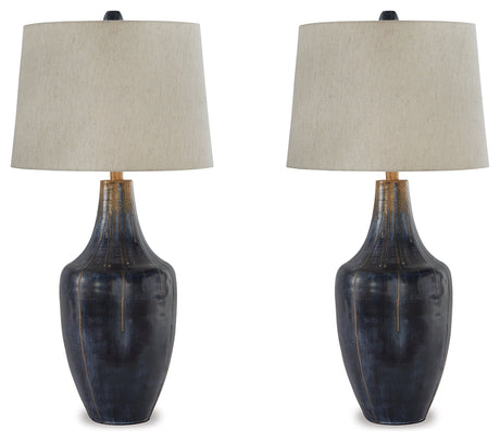 Evania Indigo Table Lamp (Set of 2) - Ornate Home