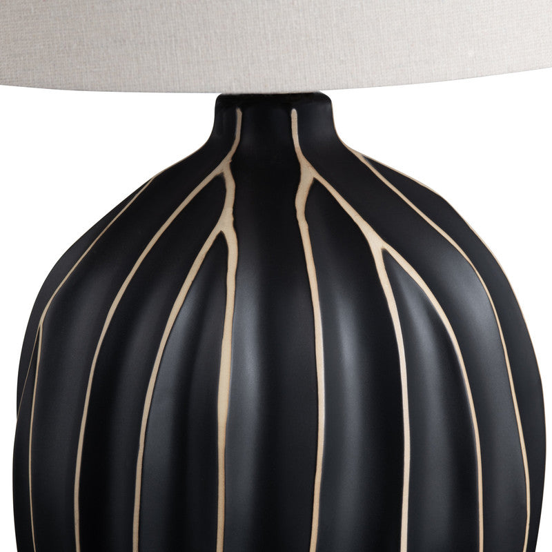 Evans Black/Oatmeal Table Lamp - Ornate Home