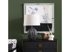 Evans Black/Oatmeal Table Lamp - Ornate Home