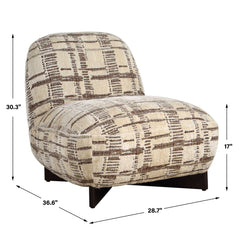 Evans Brown Modern Armless Accent Chair - Ornate Home