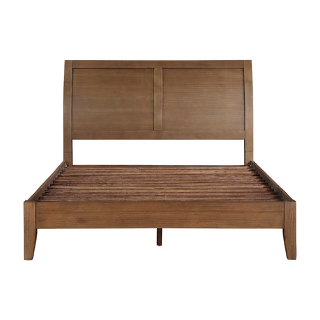 Evans Light Brown Eastern King Platform Bed - Ornate Home