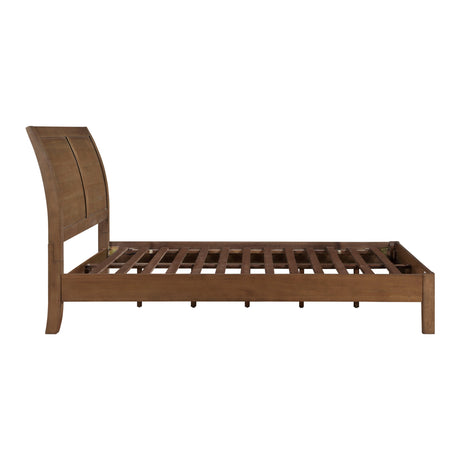 Evans Light Brown Eastern King Platform Bed - Ornate Home