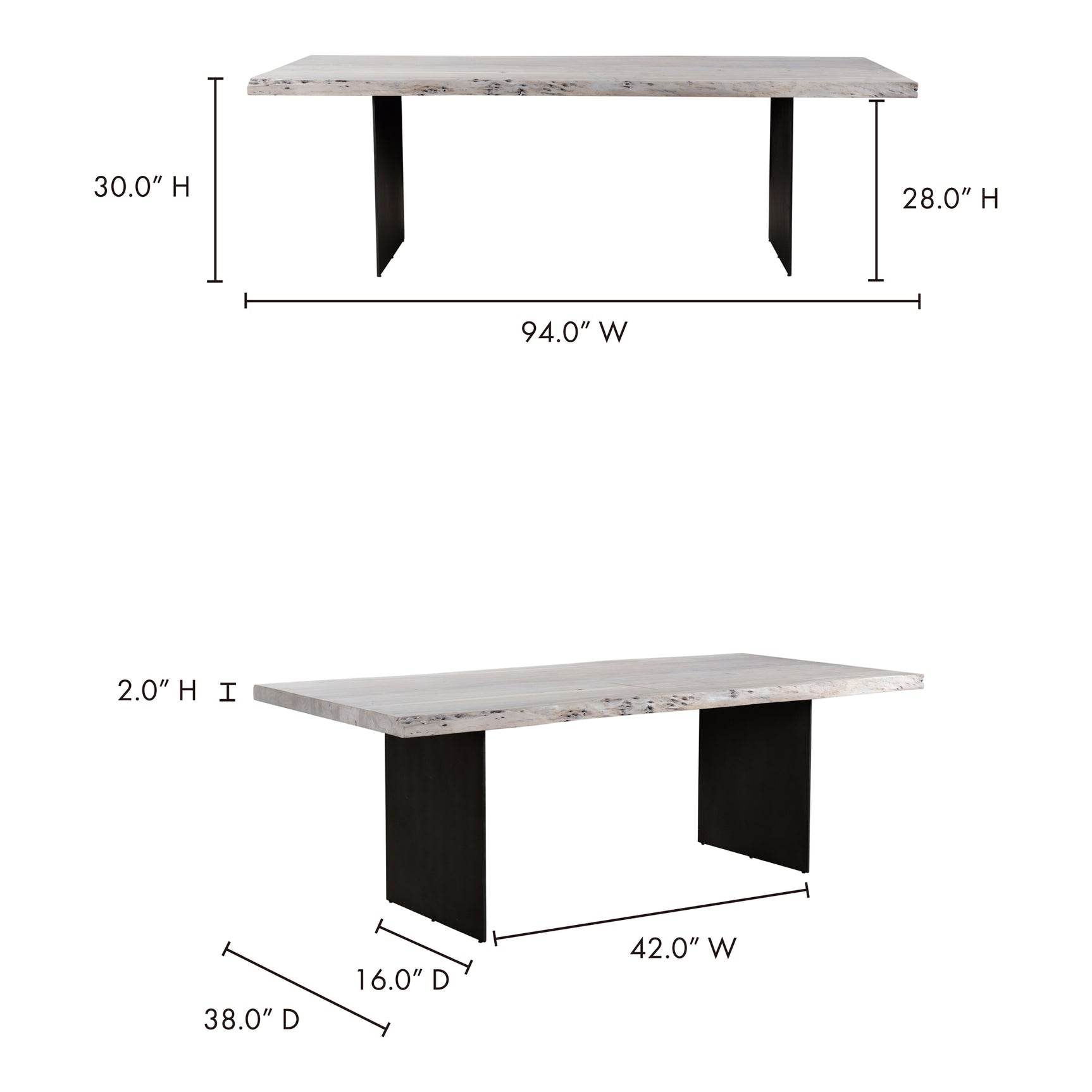 Evans White Dining Table - Ornate Home