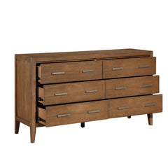 Evans Wire Brushed Light Brown 5-Piece Queen Bedroom Set - Ornate Home