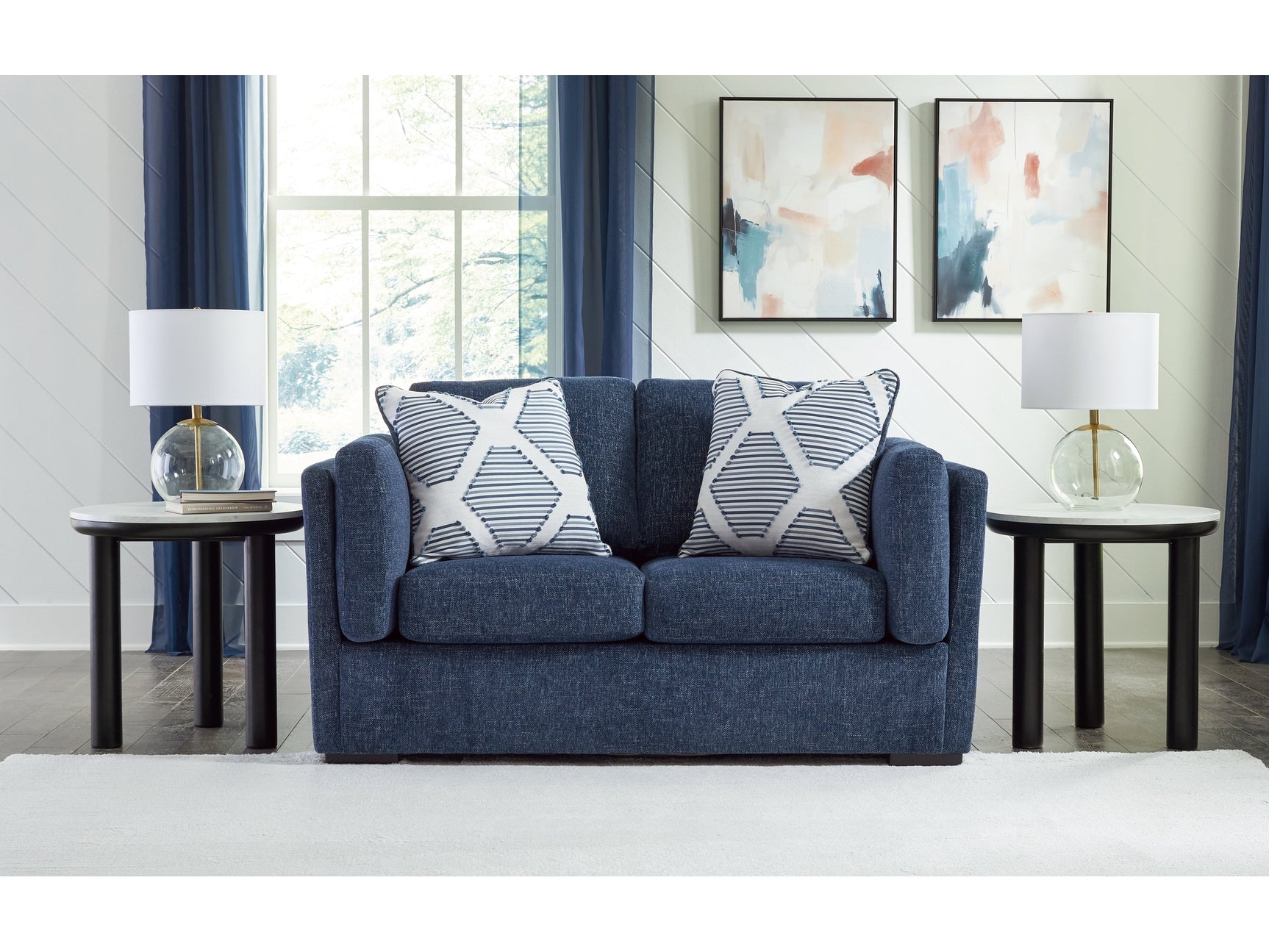 Evansley Navy Loveseat (Online Special Price) - Ornate Home