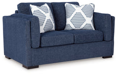 Evansley Navy Loveseat - Ornate Home