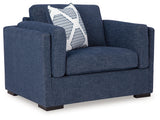 Evansley Navy Oversized Chair & Ottoman (Online Special Price) - Ornate Home