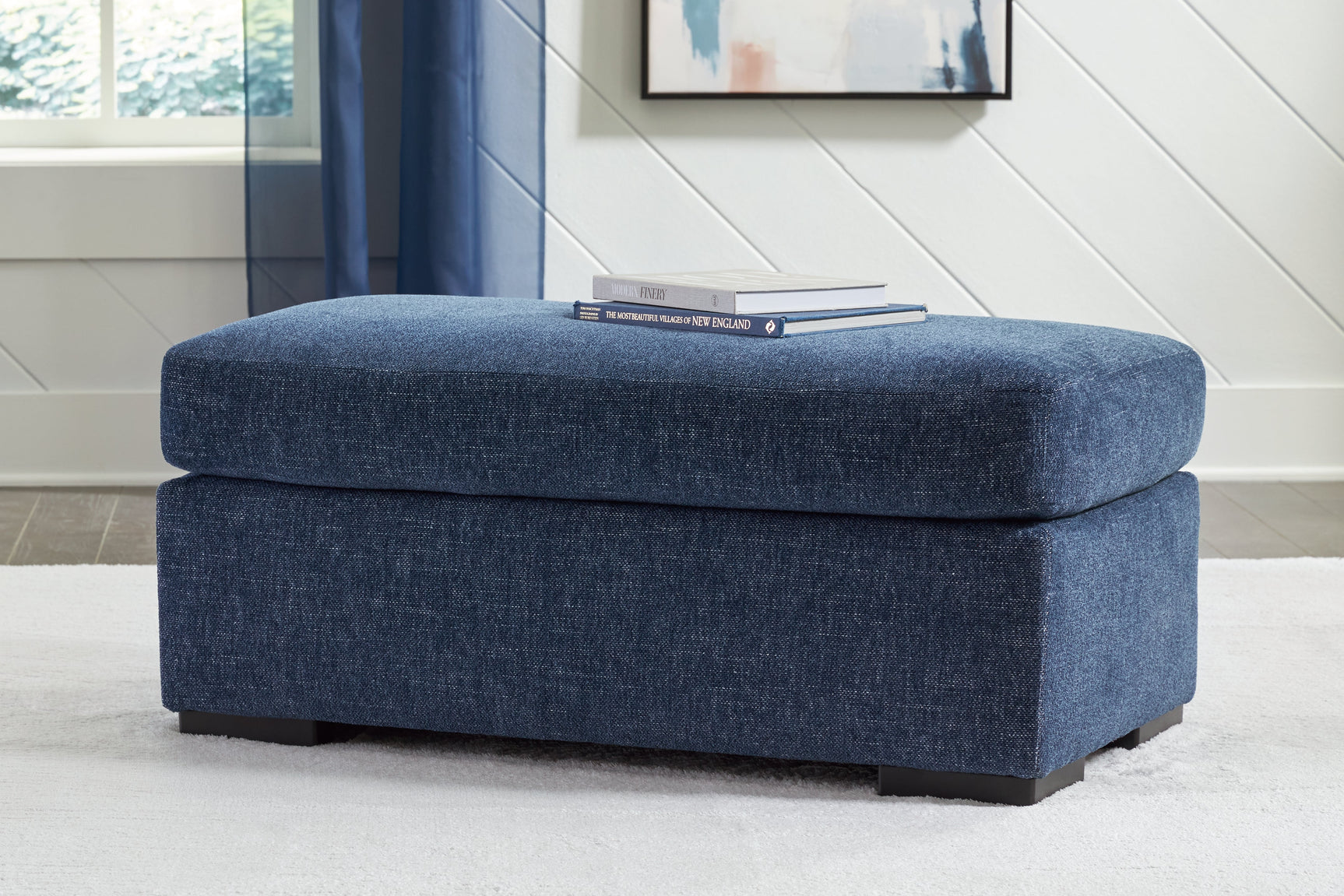 Evansley Navy Oversized Chair & Ottoman (Online Special Price) - Ornate Home
