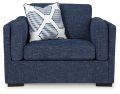 Evansley Navy Oversized Chair & Ottoman - Ornate Home