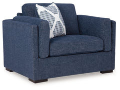 Evansley Navy Oversized Chair & Ottoman - Ornate Home