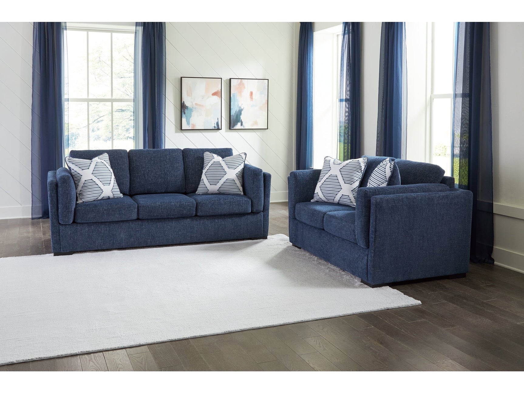 Evansley Navy Sofa & Loveseat (Online Special Price) - Ornate Home
