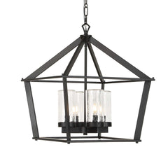 Evanston Black 4 Light Indoor-Outdoor Pendant - Ornate Home