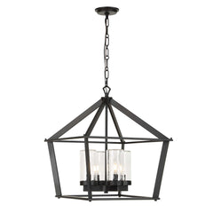 Evanston Black 4 Light Indoor-Outdoor Pendant - Ornate Home