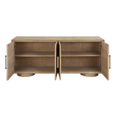 Evanston Natural Oak 4 Door Cabinet - Ornate Home