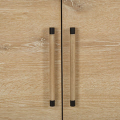 Evanston Natural Oak 4 Door Cabinet - Ornate Home
