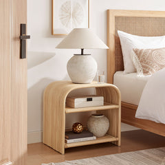 Eve Curved Natural Rattan Side Table - Ornate Home