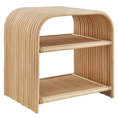 Eve Curved Natural Rattan Side Table - Ornate Home