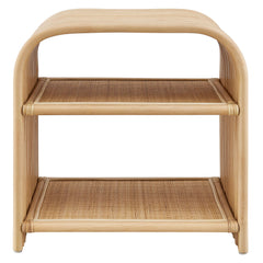 Eve Curved Natural Rattan Side Table - Ornate Home