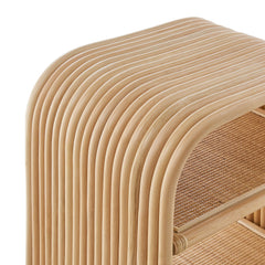 Eve Curved Natural Rattan Side Table - Ornate Home