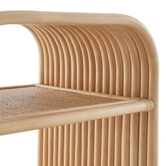 Eve Curved Natural Rattan Side Table - Ornate Home