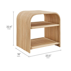 Eve Curved Natural Rattan Side Table - Ornate Home